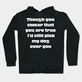 Though you swear that you are true i'd still pick my dog over you Hoodie